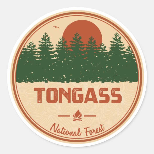 Tongass National Forest Classic Round Sticker (Front)