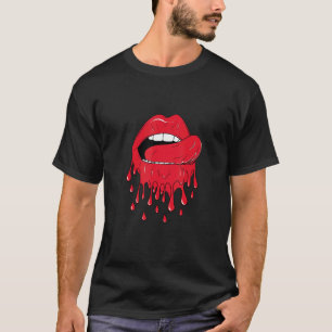 Tongue Licking Red Melting Lips T-Shirt