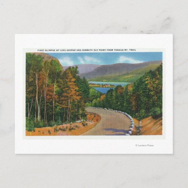 Tongue Mt Trail View of Sabbath Day Point and Postcard (Front)