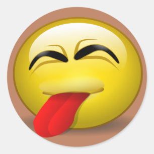 Tongue Out Classic Round Sticker