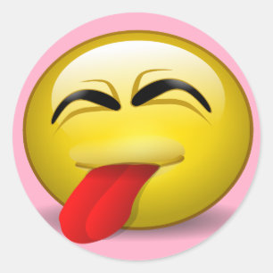 Tongue Out Classic Round Sticker