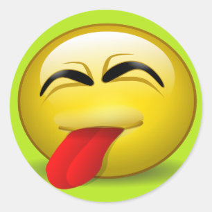 Tongue Out Classic Round Sticker