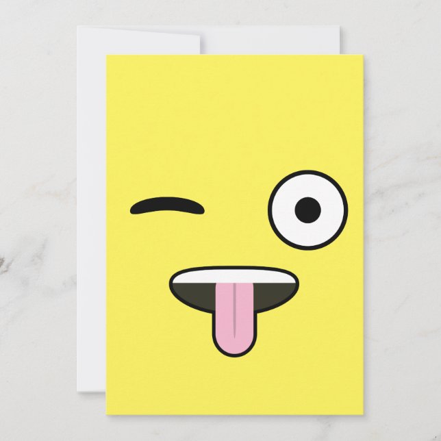 Tongue out Emoji Invitation (Front)