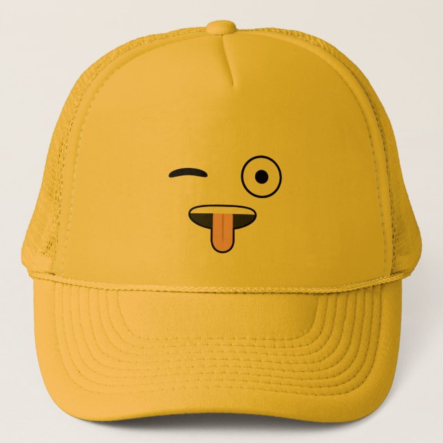 Tongue out Emoji Trucker Hat (Front)