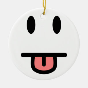 Tongue Sticking Out Face Ceramic Tree Decoration