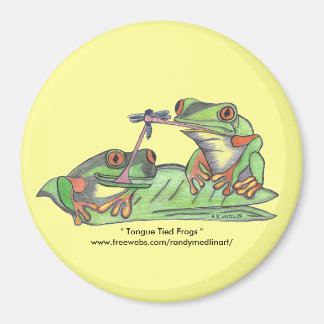 Tongue Tied Frogs Magnet