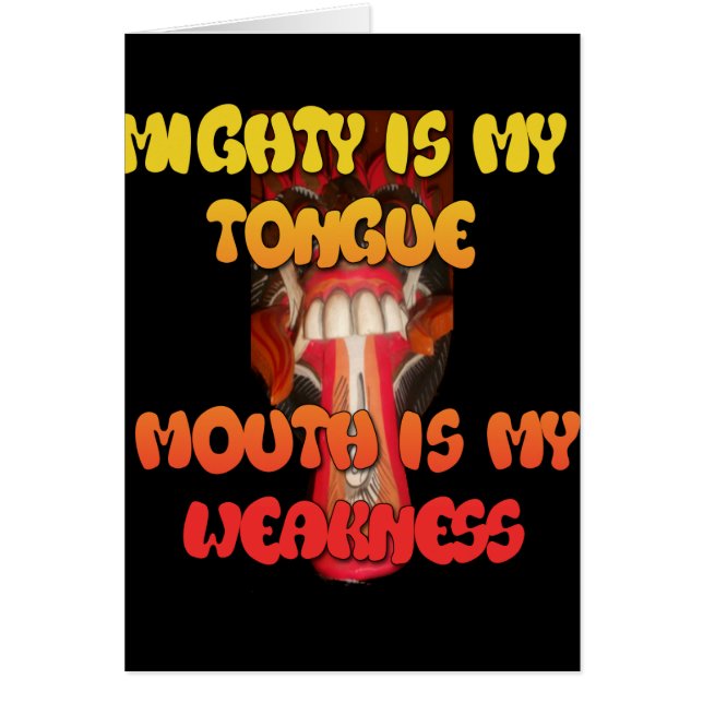 Tongue Tied: Funny Tongue Quote Colourful Text Art (Front)