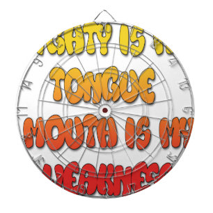 Tongue Tied: Funny Tongue Quote Colourful Text Art Dartboard