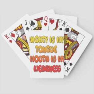 Tongue Tied: Funny Tongue Quote Colourful Text Art Playing Cards