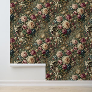 🩸 Tongue Whipped Blooms – Gothic Victorian Wallpaper