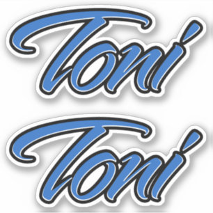 Toni name blue sticker embroiderset