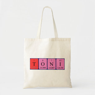 Toni periodic table name tote bag