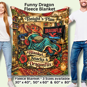 Tonight Blanket Snacks Dragonflix Funny Red Dragon