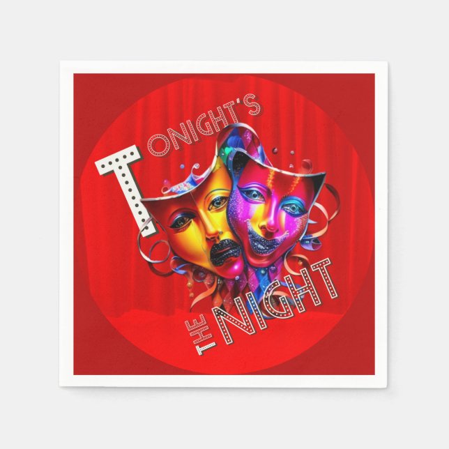 Tonight’s the Night (Red Curtain) Napkin (Front)