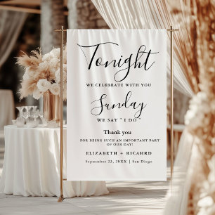 Tonight we celebrate wedding rehearsal dinner sign tapestry