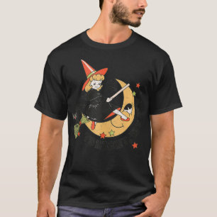 Tonight We Fly Black Cat Cute Witch Broom Ride Hal T-Shirt