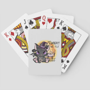 Tonight We Fly – Black Witch Cat Playing Cards
