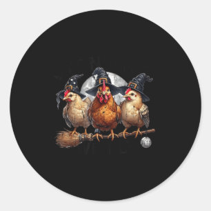 Tonight We Fly, Chicken Witch, Funny Halloween Chi Classic Round Sticker