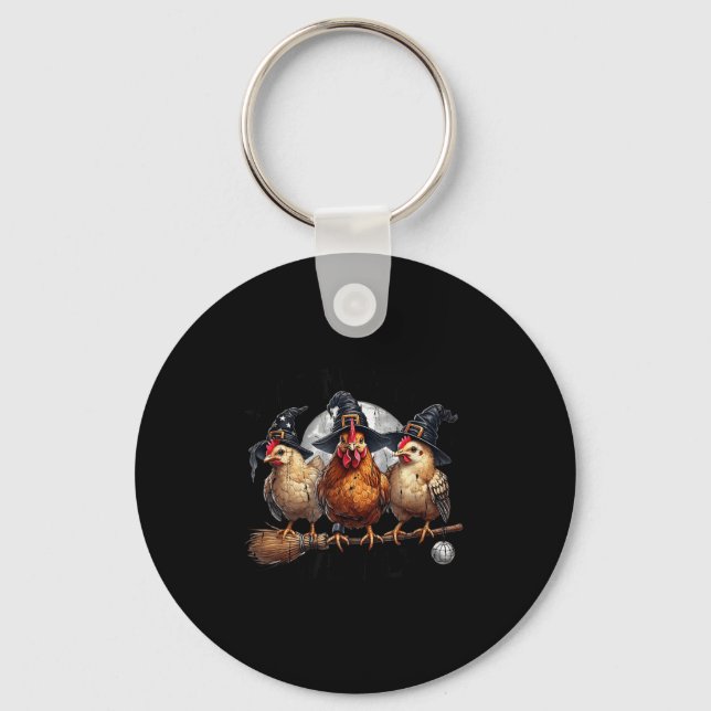 Tonight We Fly, Chicken Witch, Funny Halloween Chi Key Ring (Front)
