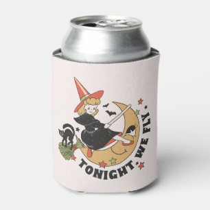 Tonight We Fly – Cute Witch and Black Cat Can Cooler