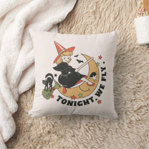 Tonight We Fly Cute Witch Cushion