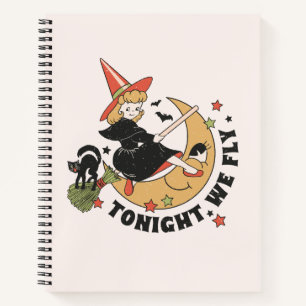 Tonight We Fly Cute Witch Notebook