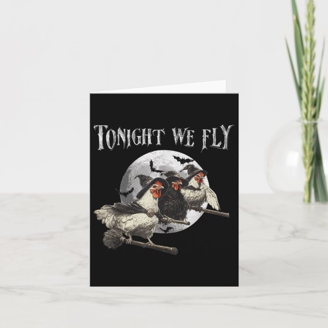 Tonight We Fly Funny Chicken Halloween Costume Sok Card (Front)