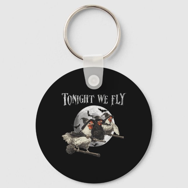 Tonight We Fly Funny Chicken Halloween Costume Sok Key Ring (Front)