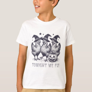 Tonight We Fly Funny Chicken Halloween Costume Spo T-Shirt