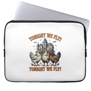 Tonight We Fly Funny Chicken Halloween Shirt Desig Laptop Sleeve