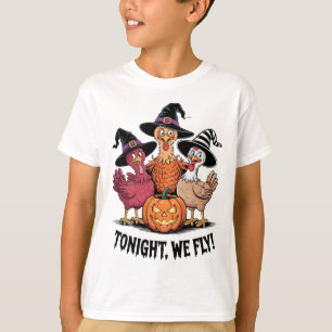 Tonight We Fly Funny Chicken Spooky Season Hallowe T-Shirt