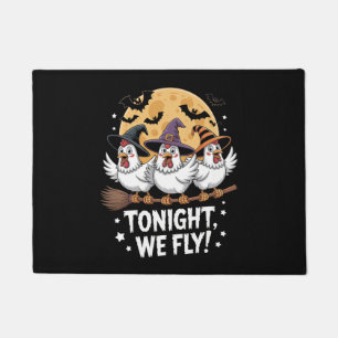 Tonight We Fly Halloween Chicken Doormat