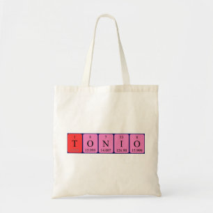 Tonio periodic table name tote bag