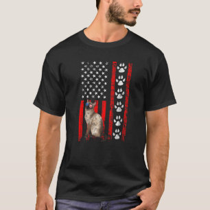 Tonkinese Cat 4th Of July Patriotic American Flag T-Shirt