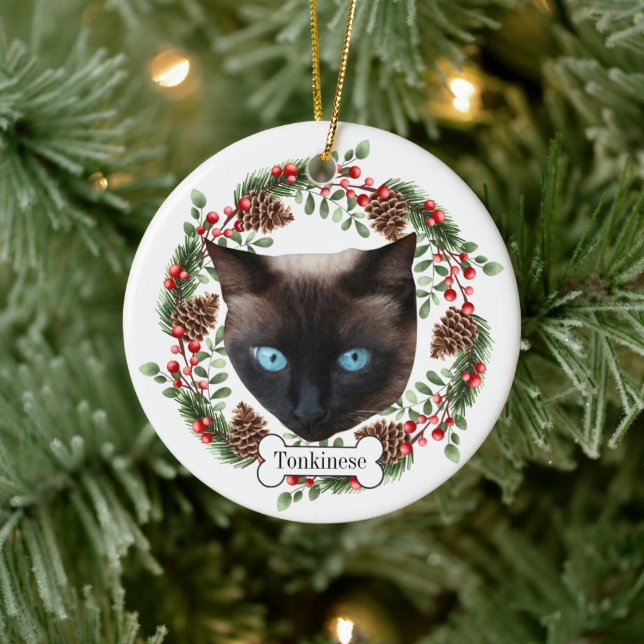 tonkinese cat ceramic tree decoration (Tree)