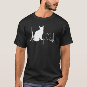 Tonkinese Cat Heartbeat Ekg   I Love My Tonkinese  T-Shirt