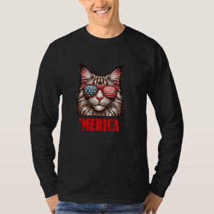 Tonkinese Cat Merica 4th of July US Flag T-Shirt