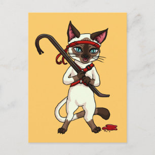 Tonkinese cat Zombie Slayer Postcard