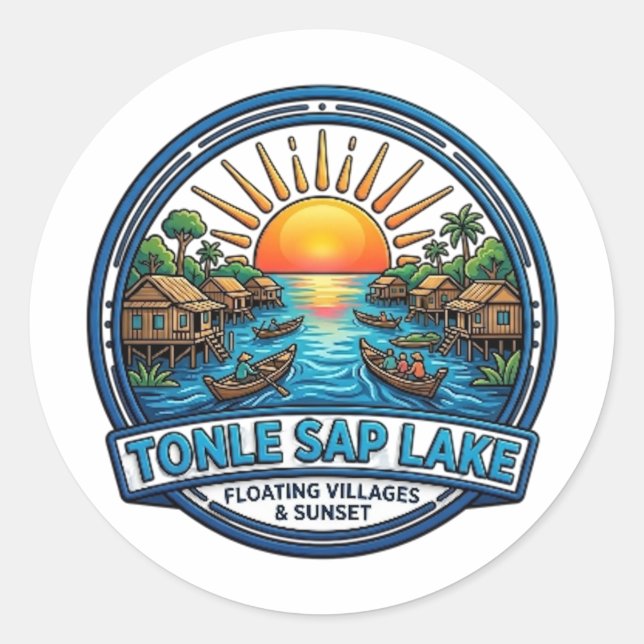 TONLE SAP LAKE CLASSIC ROUND STICKER (Front)