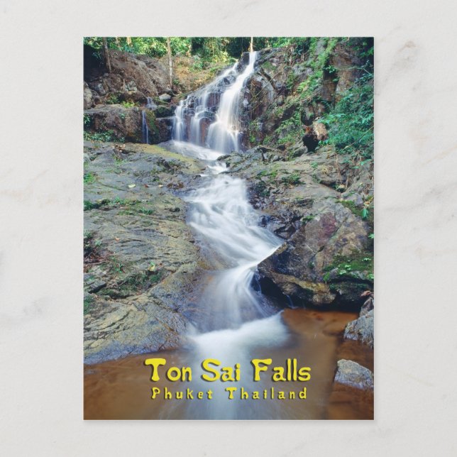Tonne Sai Waterfall, Phuket, Thailand Postcard (Front)