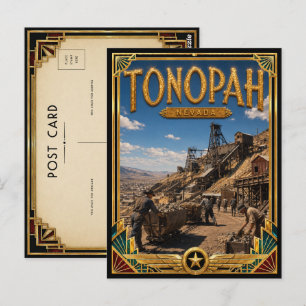 Tonopah Nevada Vintage Art Deco Golden Age Postcard