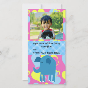 Tons of Fun, Elephant Kids Valentine Day Holiday Card