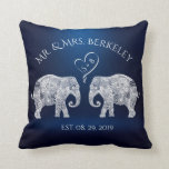 TONS OF LOVE | Elephant Couple Custom Wedding Gift<br><div class="desc">TONS OF LOVE | Elephant Couple Custom / Personalised Wedding Throw Pillow. You can customise it to delete the blue background image to add a colour that suits your taste more. Here's how: Click on the customise it button> Click on Background Colour A menu of colours will come up, choose...</div>