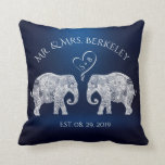TONS OF LOVE | Elephant Couple Custom Wedding Gift Cushion<br><div class="desc">TONS OF LOVE | Elephant Couple Custom / Personalised Wedding Throw Pillow. You can customise it to delete the blue background image to add a colour that suits your taste more. Here's how: Click on the customise it button> Click on Background Colour A menu of colours will come up, choose...</div>
