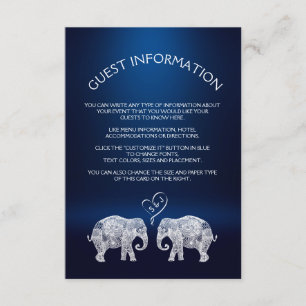 TONS OF LOVE/Elephant Couple Wedding Insert Card