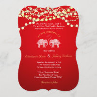 TONS OF LOVE/Elephant String Lights Wedding Invite