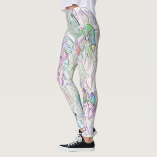 Tons pérola ou peças coloridas ao creme leggings