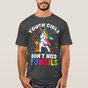 Tonsil Surgery Recovery Gift Girls Unicorn Tonsil T-Shirt