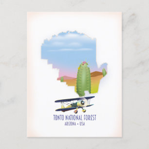 Tonto national forest Arizona USA map Postcard