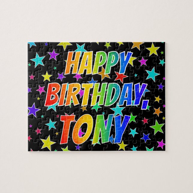"TONY" First Name, Fun "HAPPY BIRTHDAY" Jigsaw Puzzle (Horizontal)
